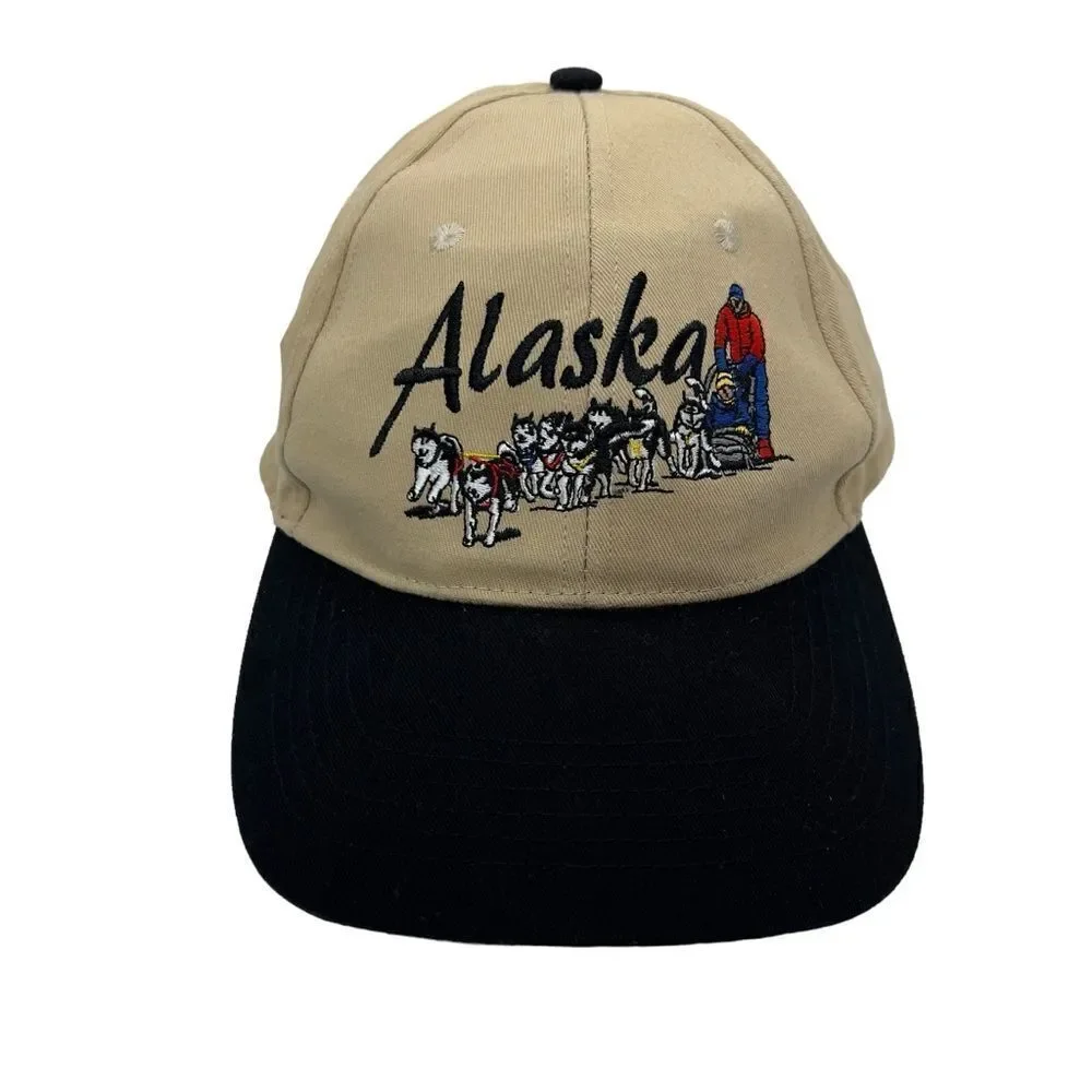 90s Hat Alaska Embroidered huskies Iditarod - Picture 5 of 13